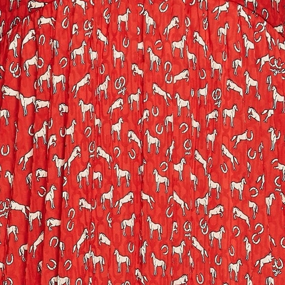 NWT Maje Rouges Raina Horse-Print Jacquard Dress with Guipure Collar Size US 4 - Picture 12 of 13